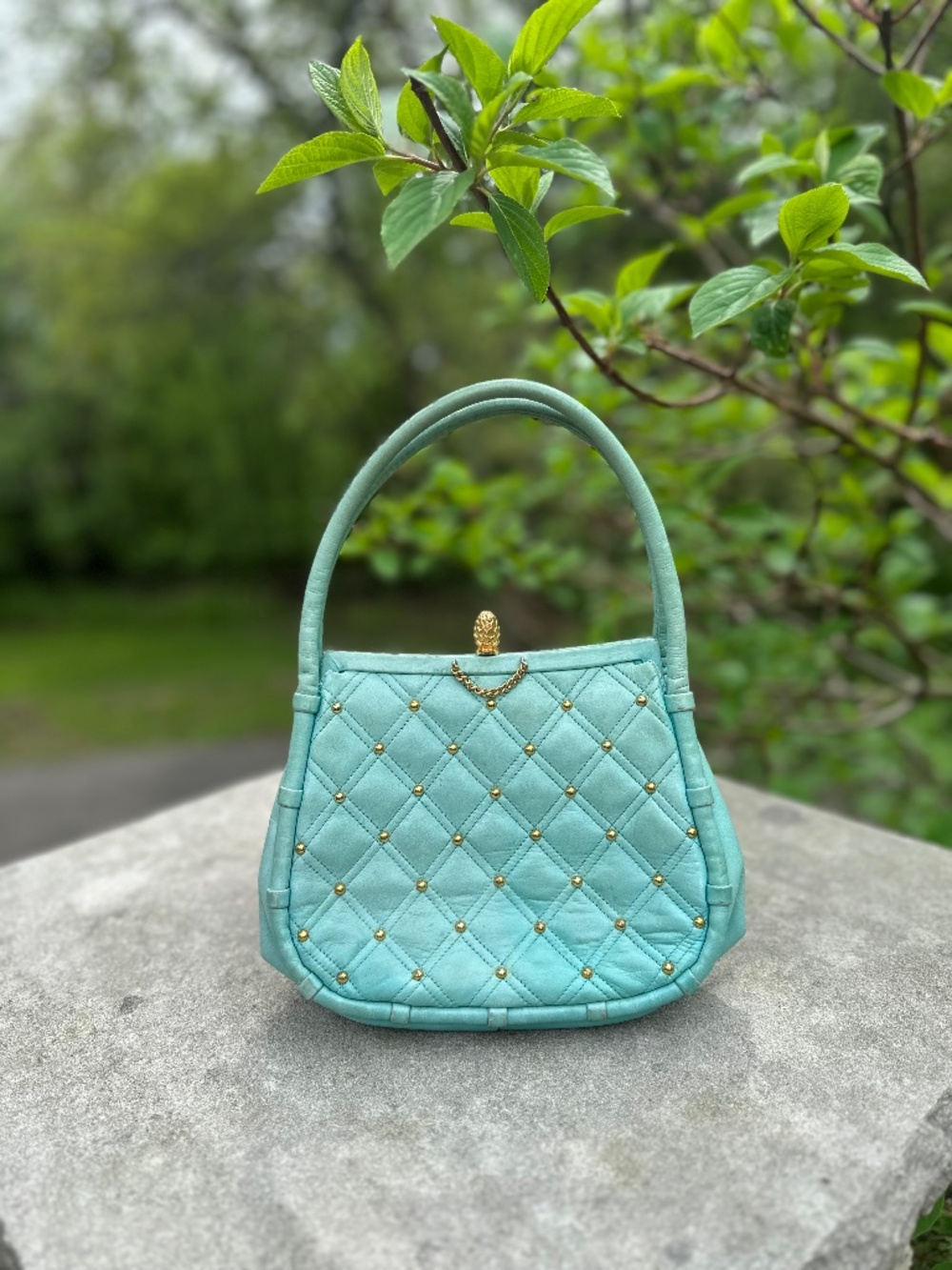 Powder Blue Handbag, Vintage Koret